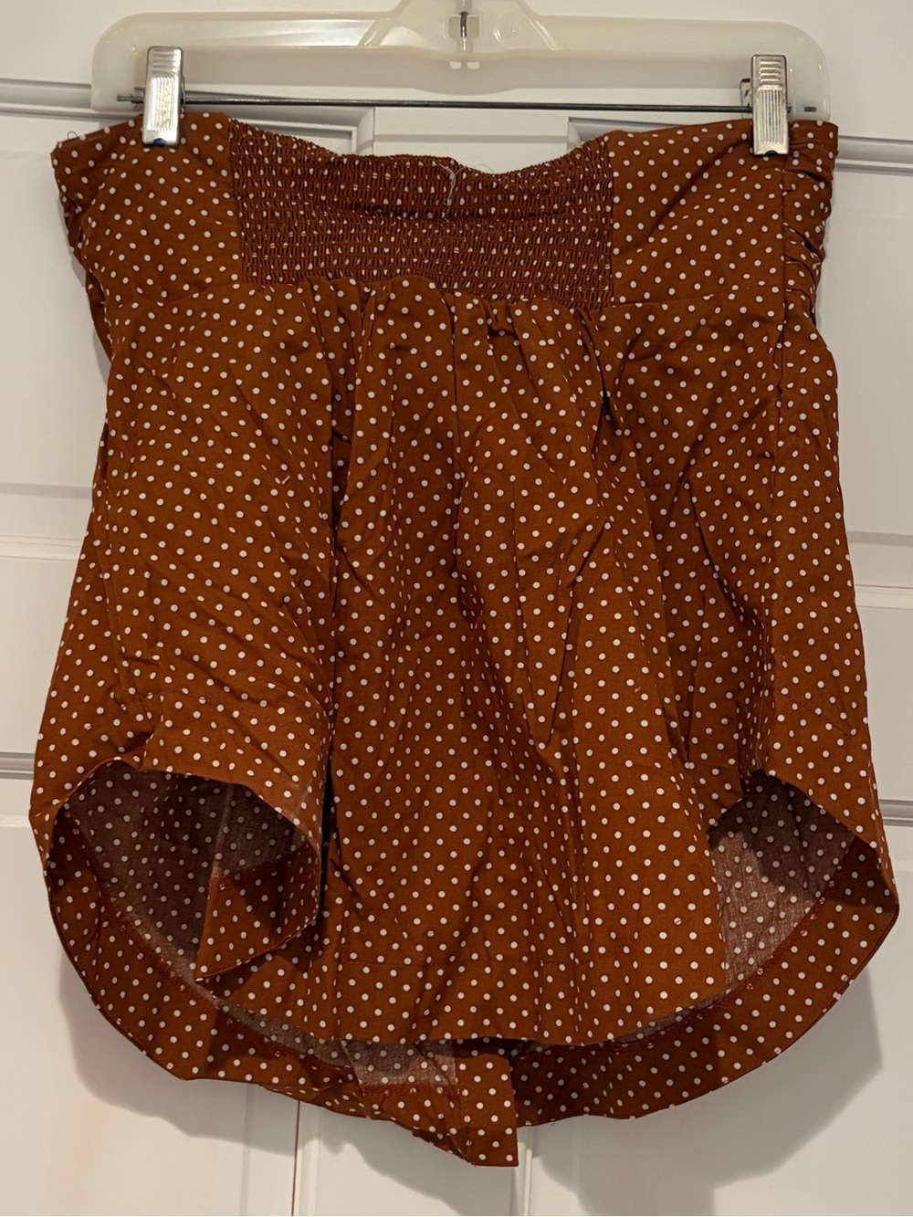 NWT Free People Be Mine Brown Polka Dot Tie-Front Strapless Top - Picture 4 of 12